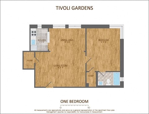 One Bedroom  710 sqft at Tivoli Gardens, Washington, DC